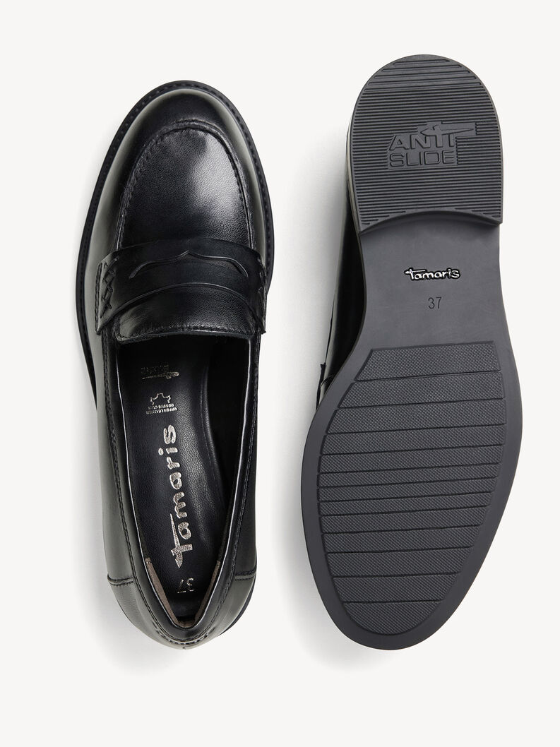 Leather Slipper - black, BLACK LEATHER, hi-res