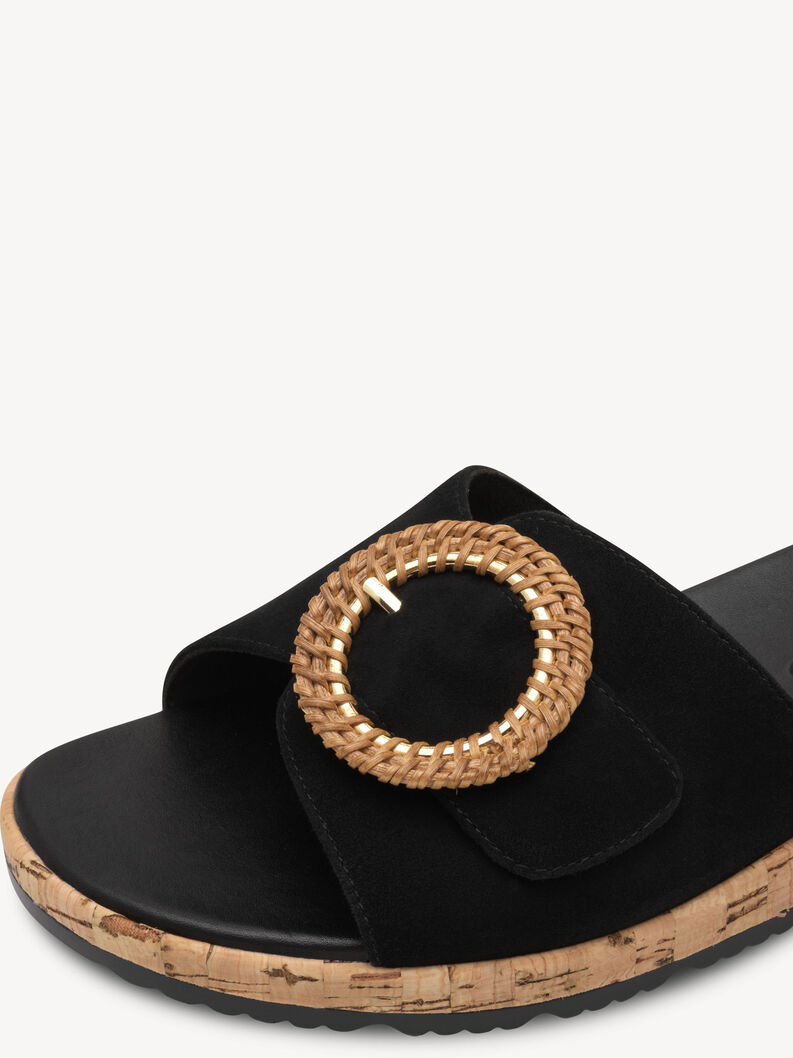 Mule en cuir - noir, BLACK, hi-res