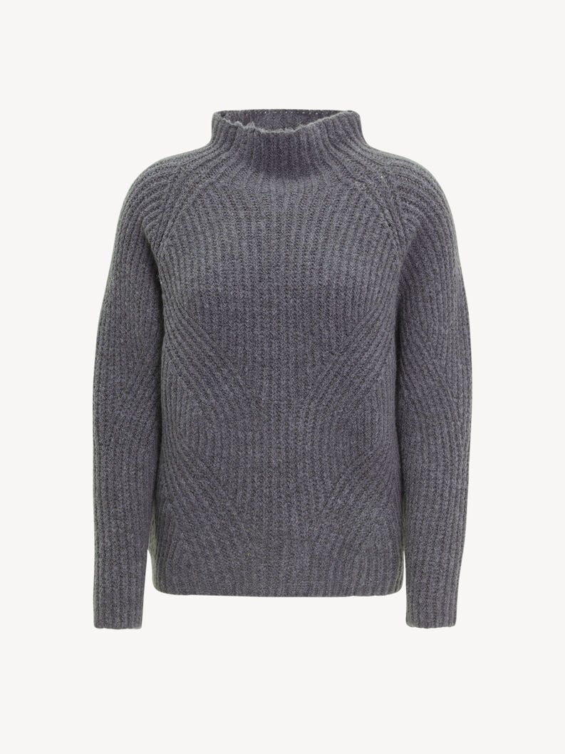 Knitted pullover - grey, Quiet Shade, hi-res