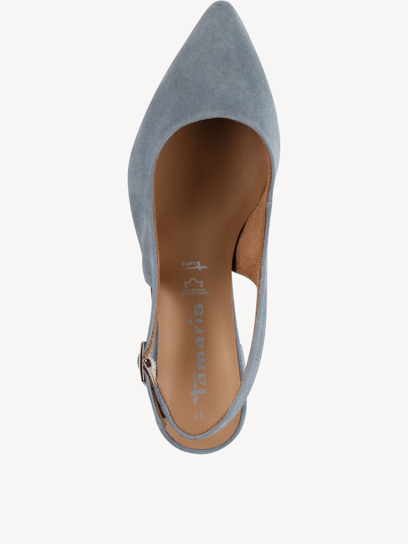 Escarpin en cuir - bleu, LIGHT BLUE, hi-res