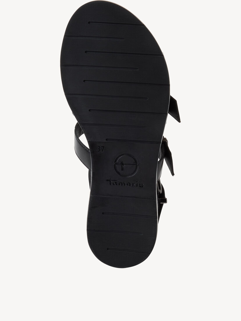 Leren Sandaal - zwart, BLACK, hi-res