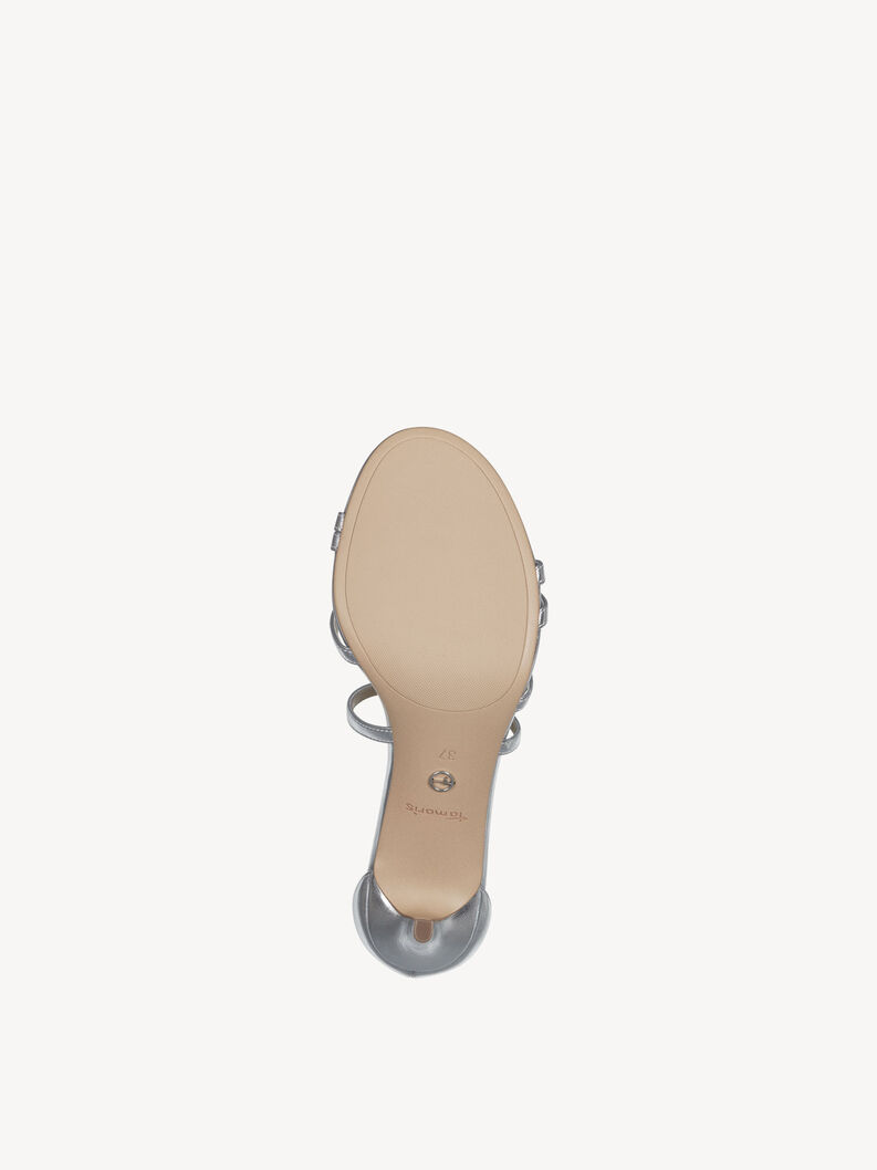 Σφηνοειδή σανδάλια - ασημί, SILVER, hi-res