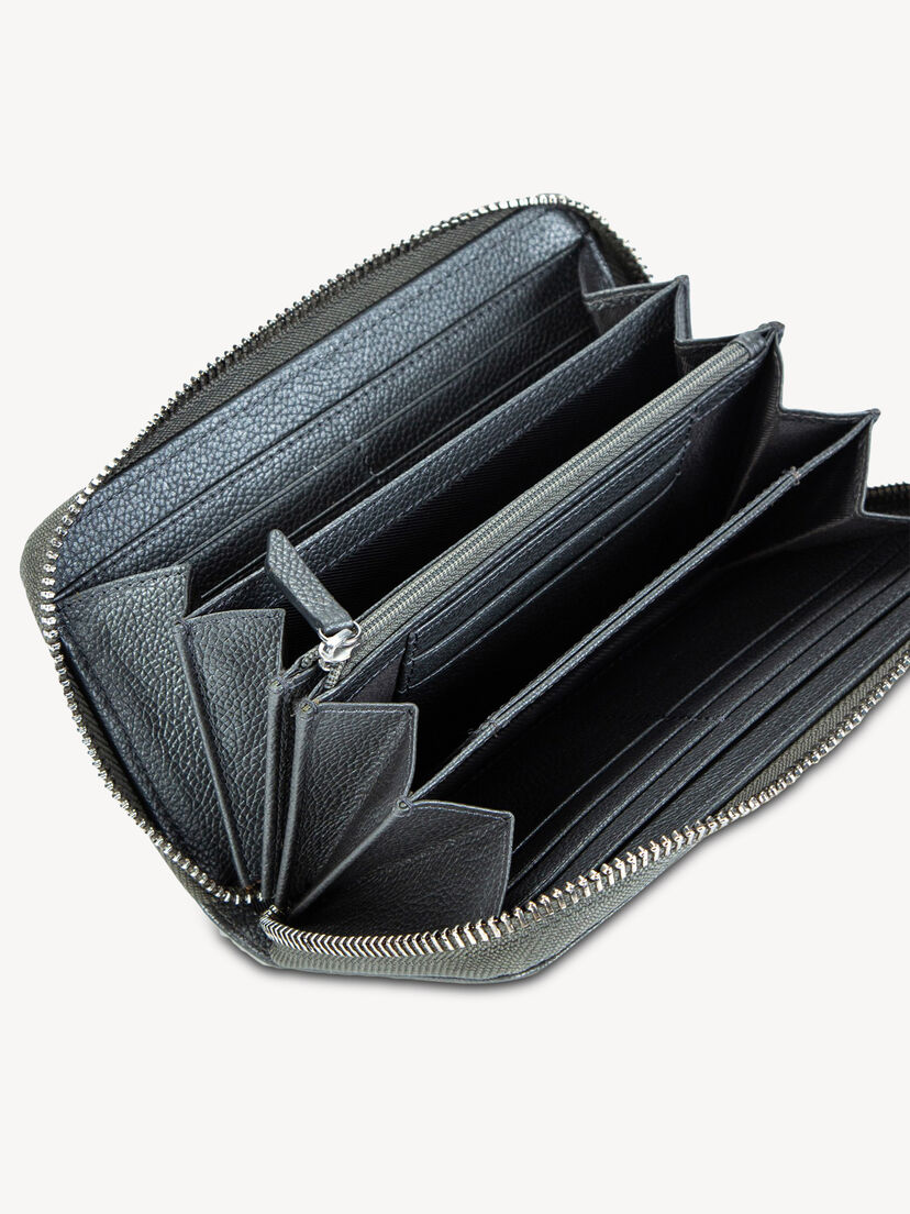 Leren Portemonnee - zilver, darksilver, hi-res