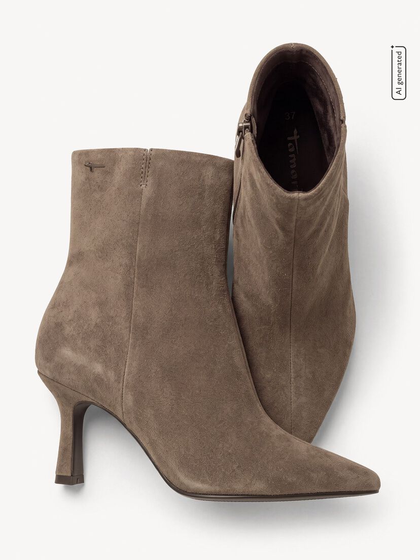 Leren Enkellaarsje - beige, TAUPE, hi-res