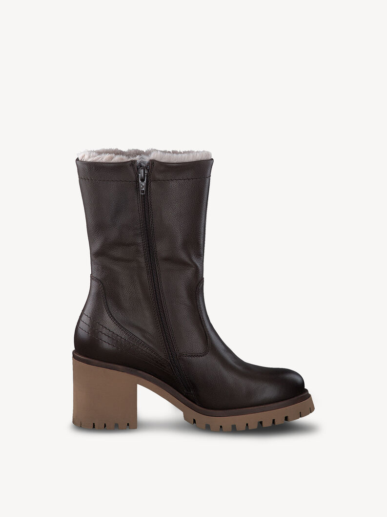 Lederstiefelette - braun Warmfutter, BROWN, hi-res