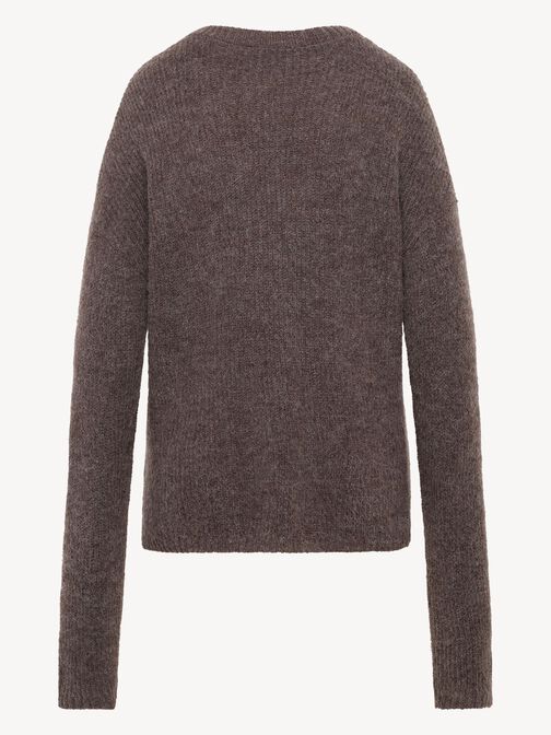 Knitted pullover, Mid Brown Melange, hi-res