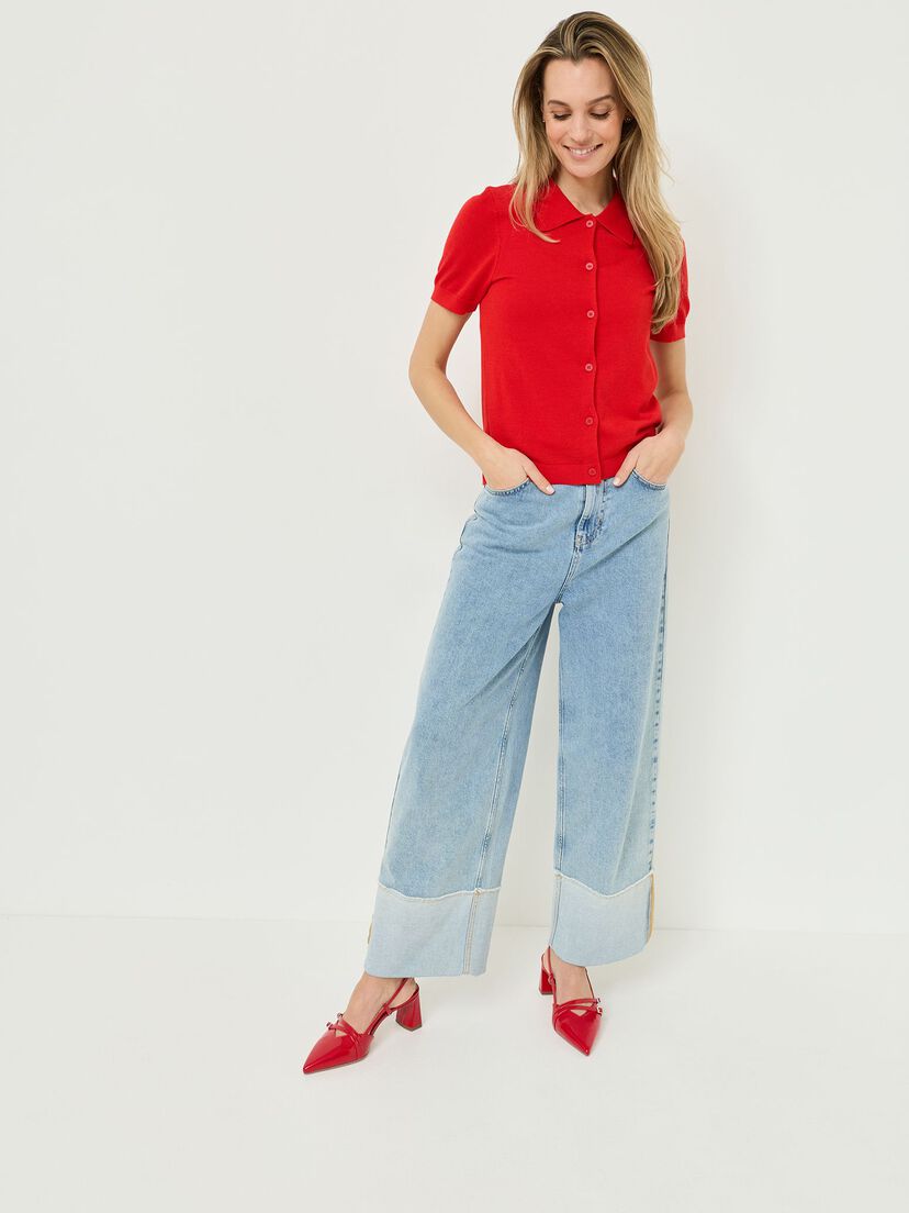 gebreide polo, Goji Berry, hi-res