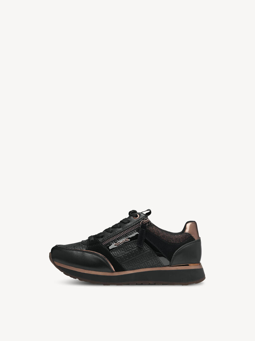 Leren Sneaker - zwart, BLACK/COPPER, hi-res
