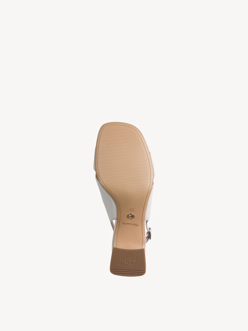 Sandale &agrave; talon, WHITE LEATHER, hi-res