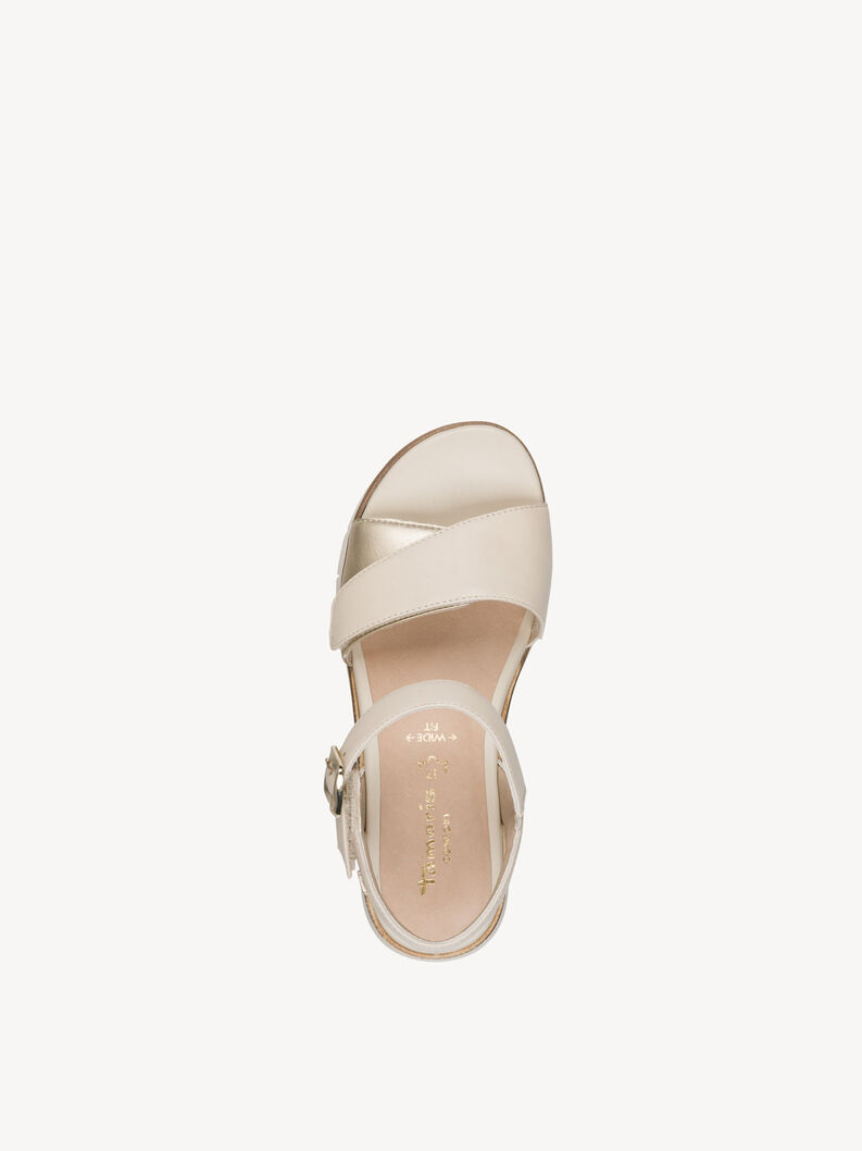 Sandale &agrave; talon, IVORY/GOLD, hi-res