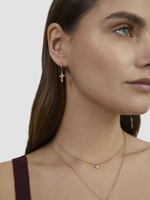 Boucles d'oreille, ros&eacute;gold, hi-res