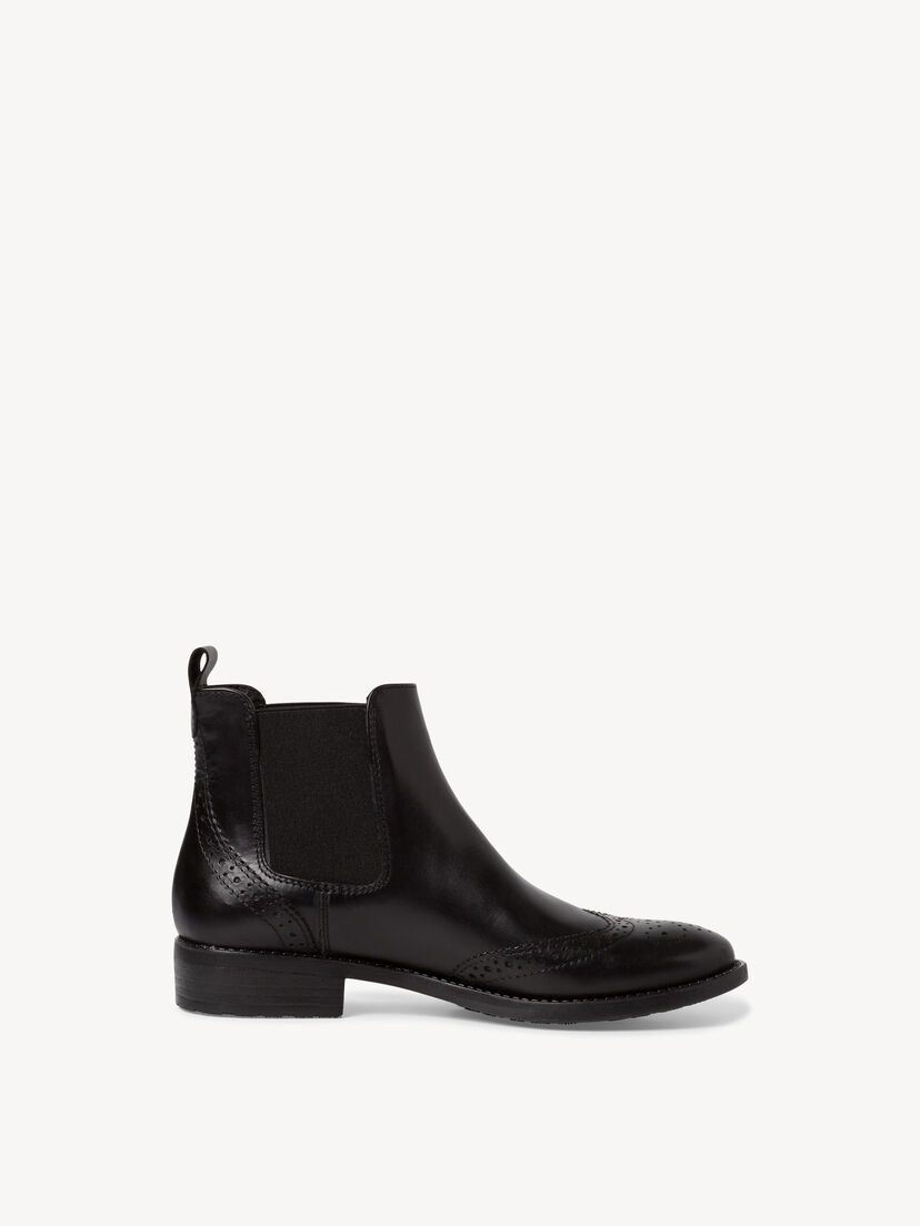 Leren Chelseaboot - zwart, BLACK, hi-res