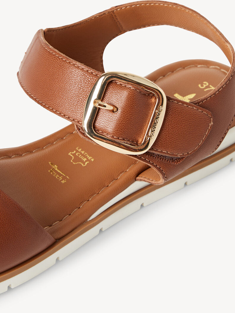 Sandale en cuir - marron, COGNAC, hi-res