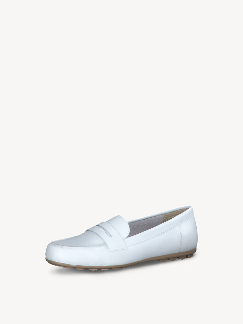 Mocassin en cuir - blanc, WHITE LEATHER, hi-res