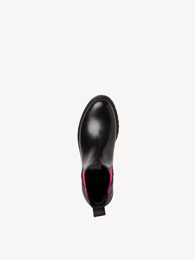 Leather Chelsea boot - black, BLK LEA./FUXIA, hi-res