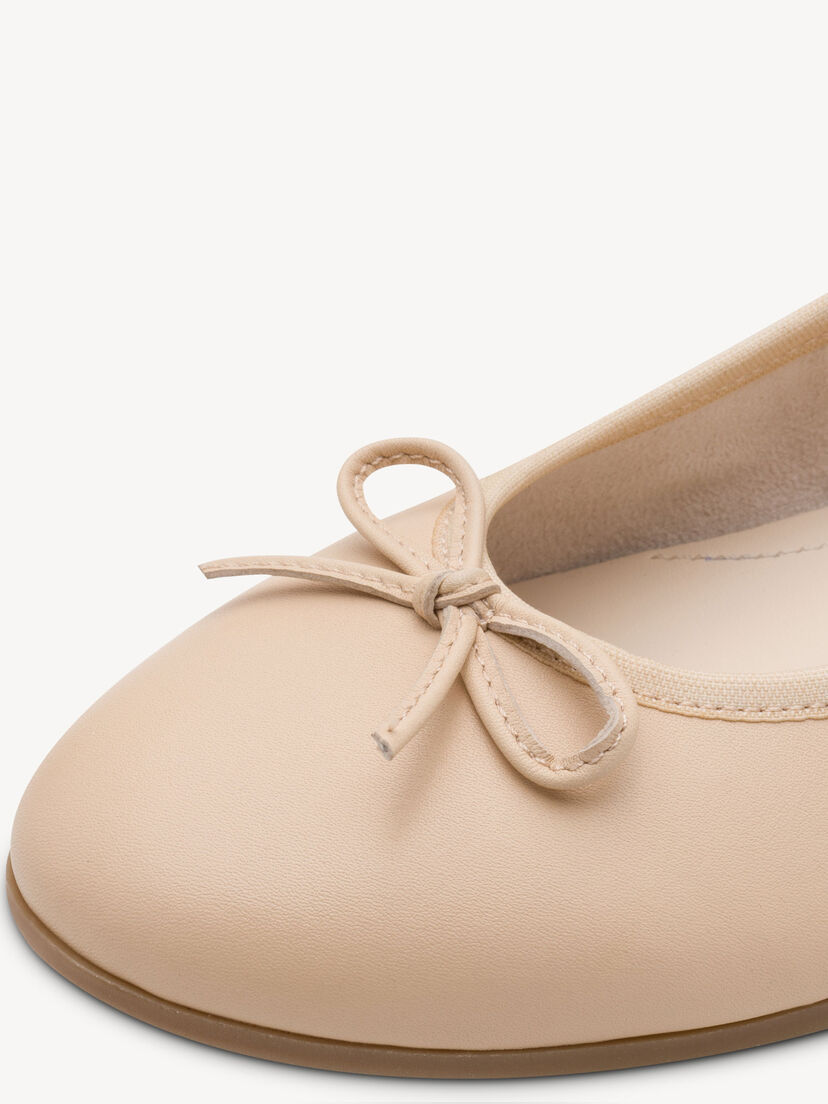 Leren Ballerina - beige, NUDE, hi-res