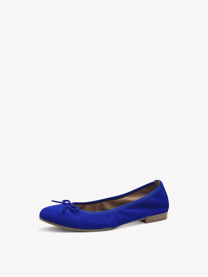 Leren Ballerina - blauw, ROYAL BLUE, hi-res
