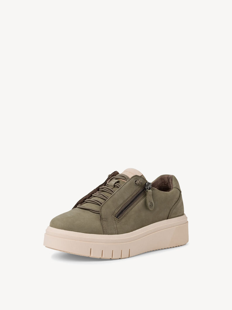 Leather Sneaker - green, khaki, hi-res