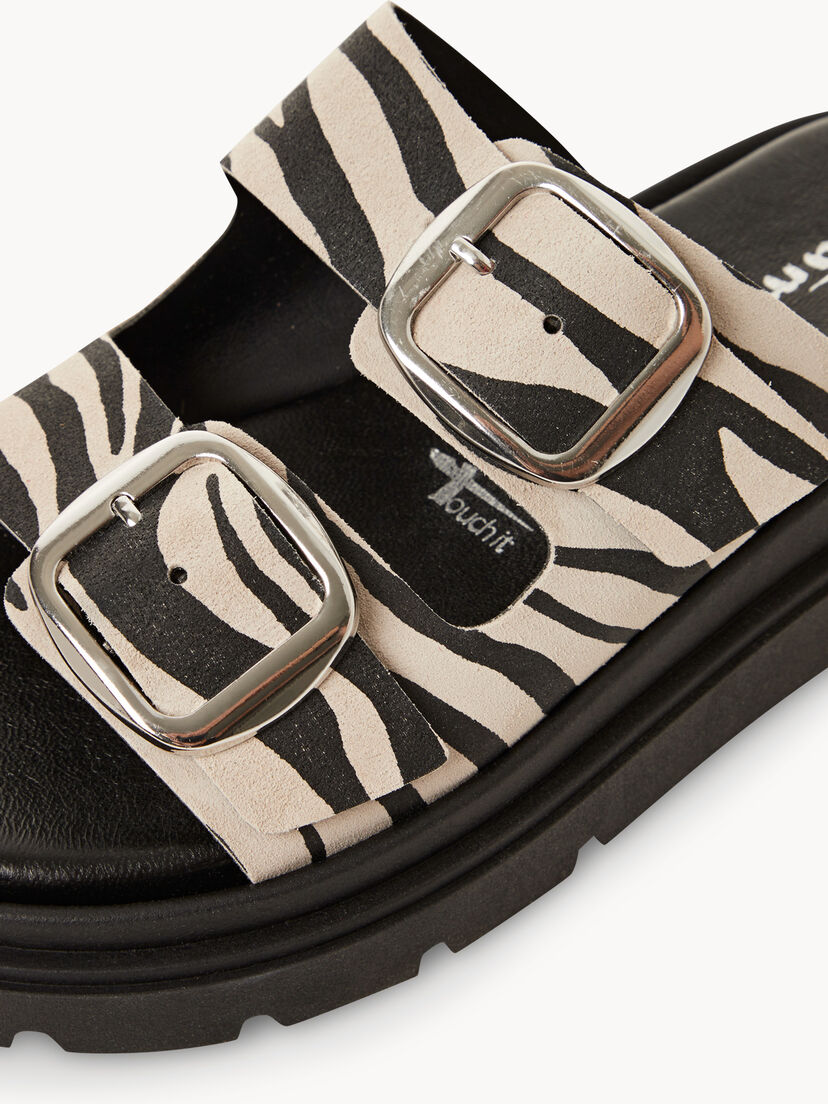 Leren Slipper - zwart, ZEBRA, hi-res