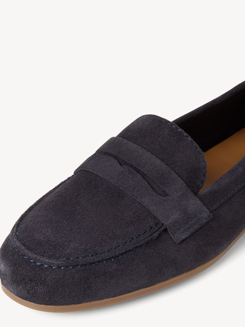 Leren Instappers - blauw, NAVY, hi-res