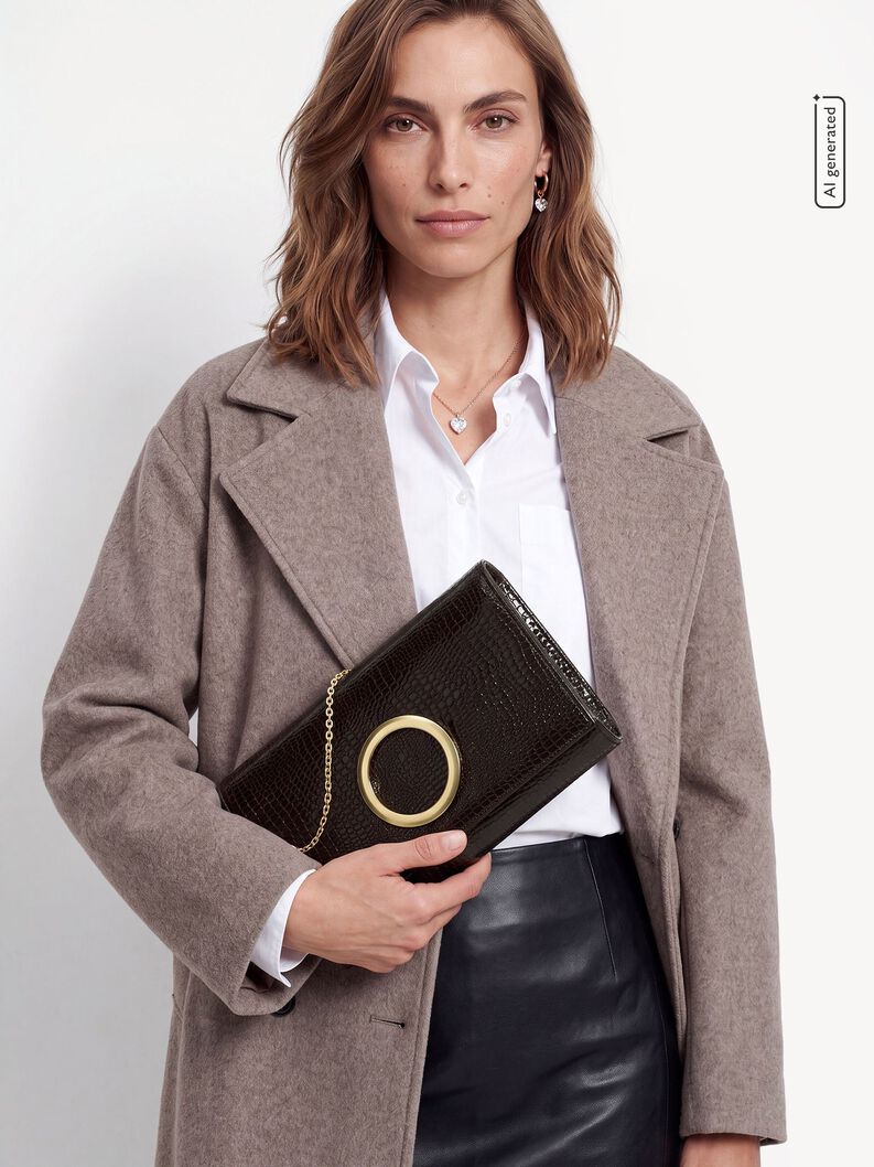 Borsetta senza manici - marrone, brown, hi-res