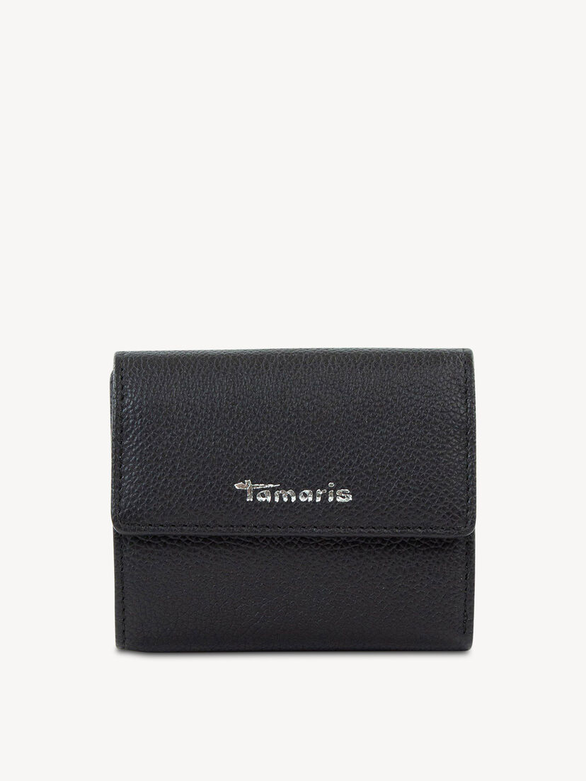 Leren Portemonnee - zwart, black, hi-res