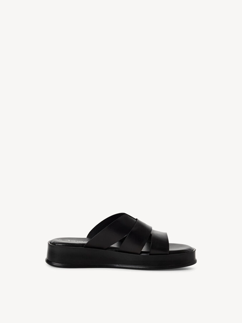 Leren Slipper - zwart, BLACK, hi-res