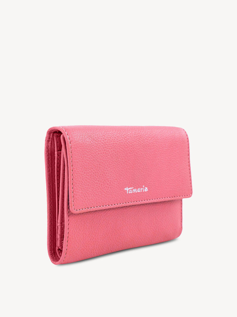 Portefeuille en cuir - rose fuchsia, rose fuchsia, hi-res