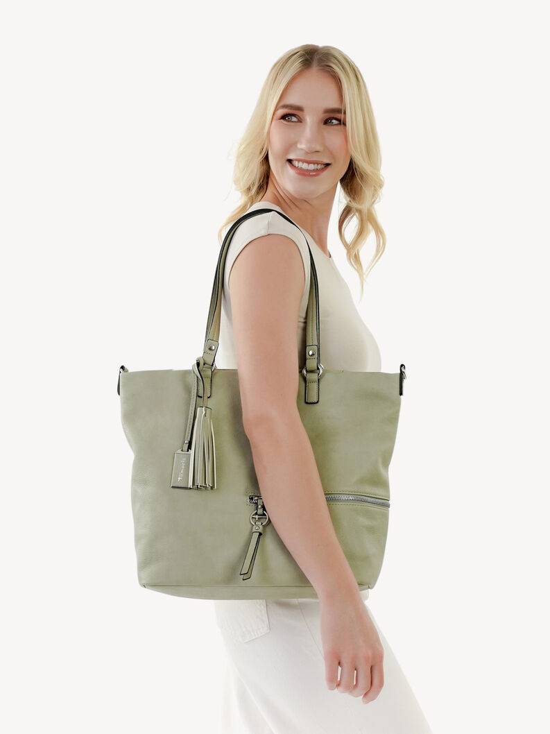 Shopping bag - green, sage, hi-res