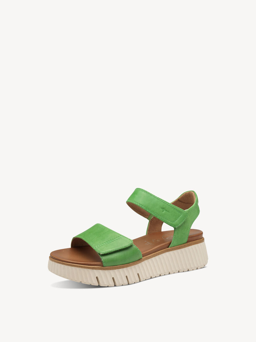 Leren Sandaal - groen, GREEN, hi-res