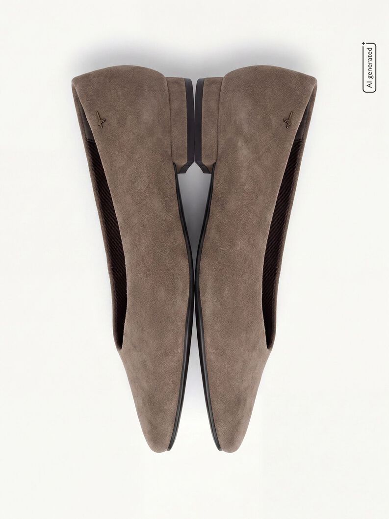 Leather Ballerina - beige, TAUPE, hi-res
