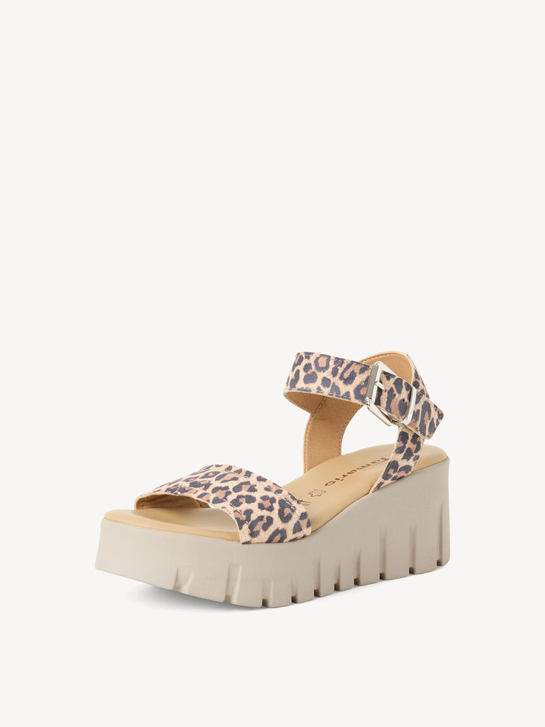 Ledersandalette - braun, LEOPARD, hi-res