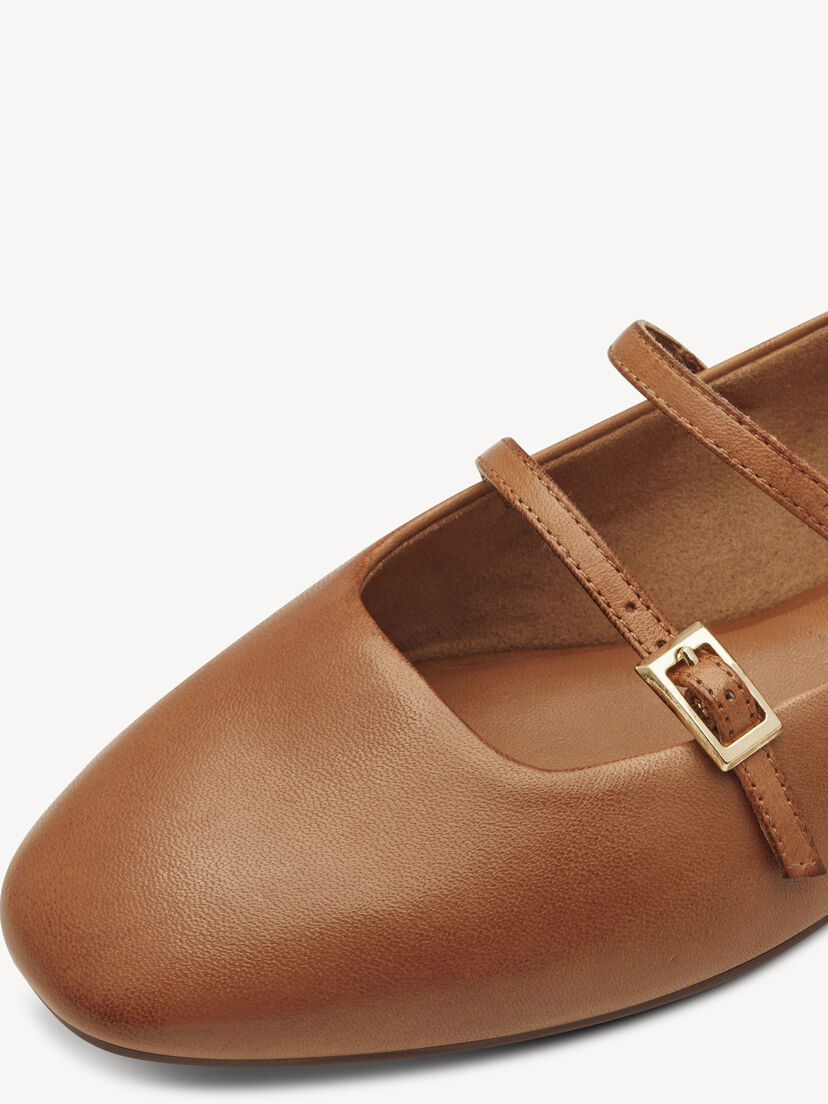 Leren Ballerina - bruin, cognac, hi-res