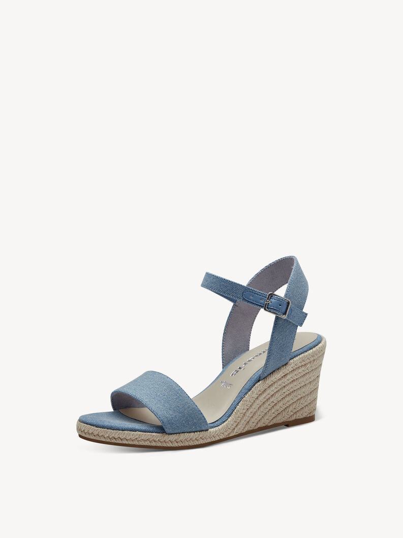 Heeled sandal - blue, DENIM, hi-res