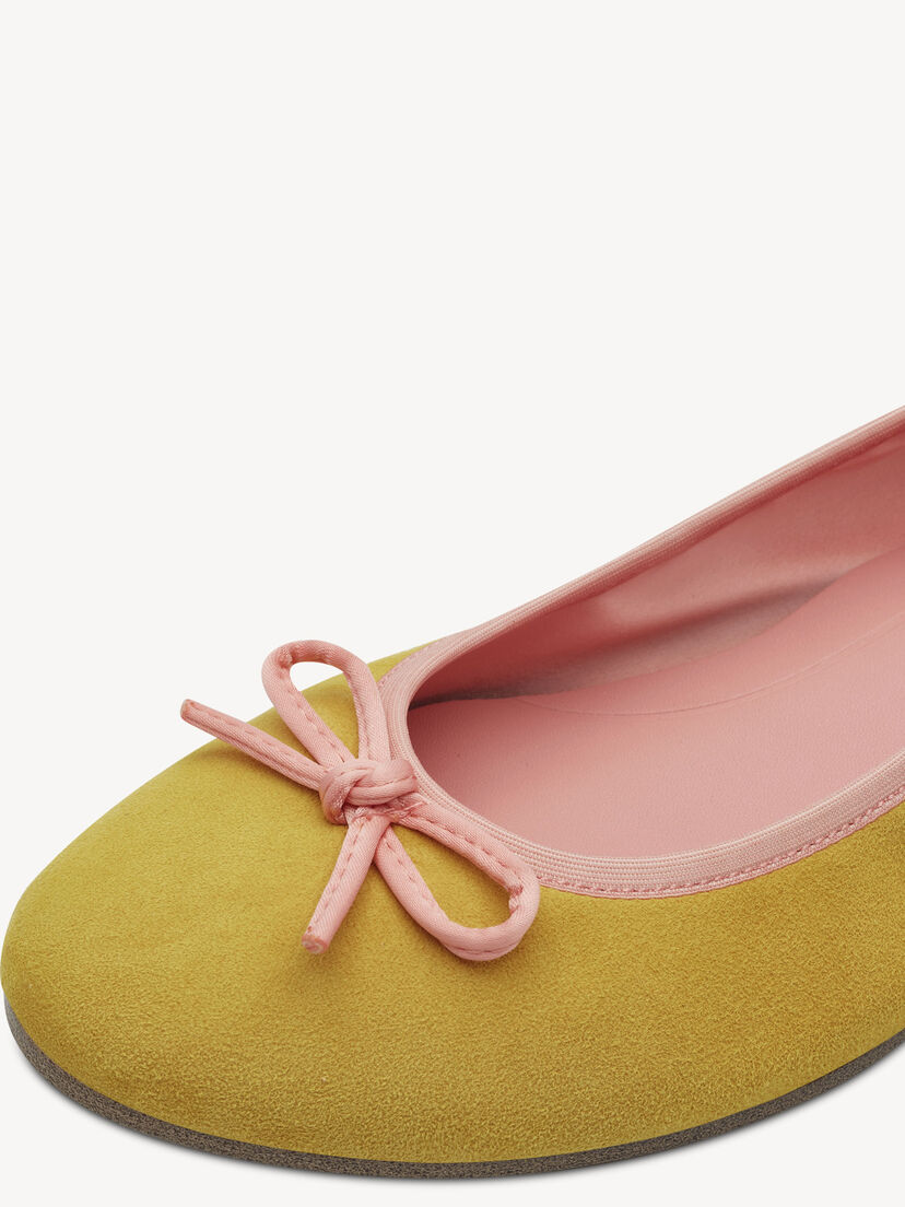 Leren Ballerina - geel, YELLOW COMB, hi-res