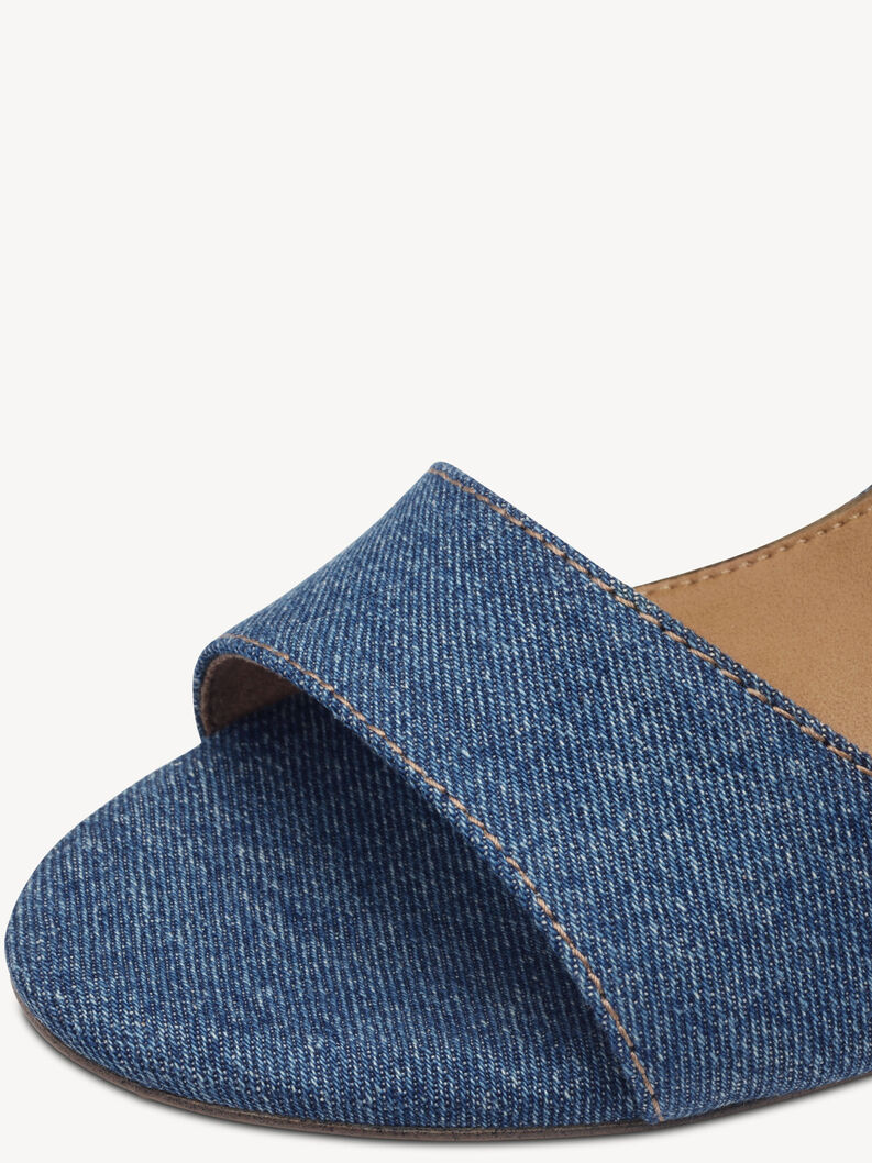 Sandale &agrave; talon - bleu, DENIM, hi-res