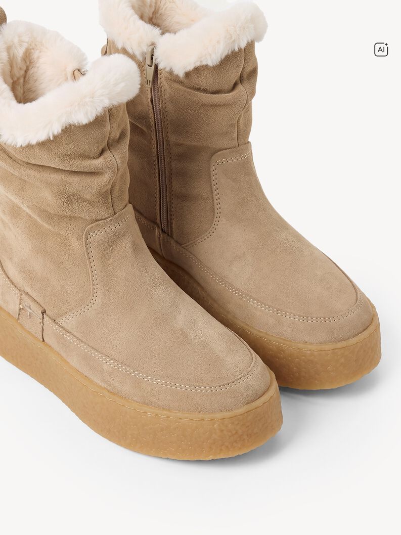 Lederstiefelette - beige Warmfutter, BEIGE, hi-res