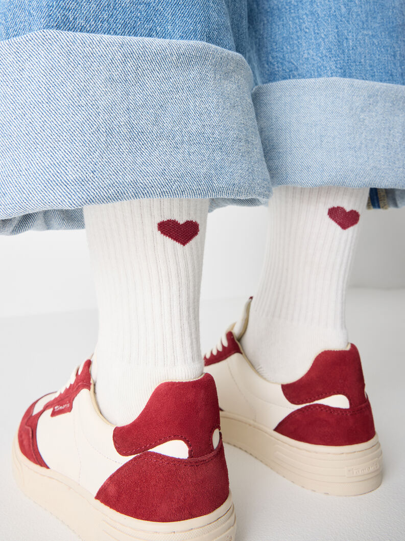 Socken 1er-Pack - white, offwhit/bordeaux, hi-res