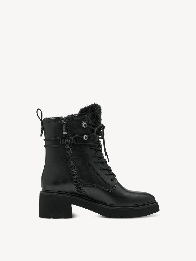 Enkellaarsje - zwart warme voering, BLACK, hi-res