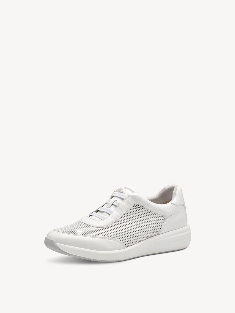 Ledersneaker - weiß, WHITE, hi-res