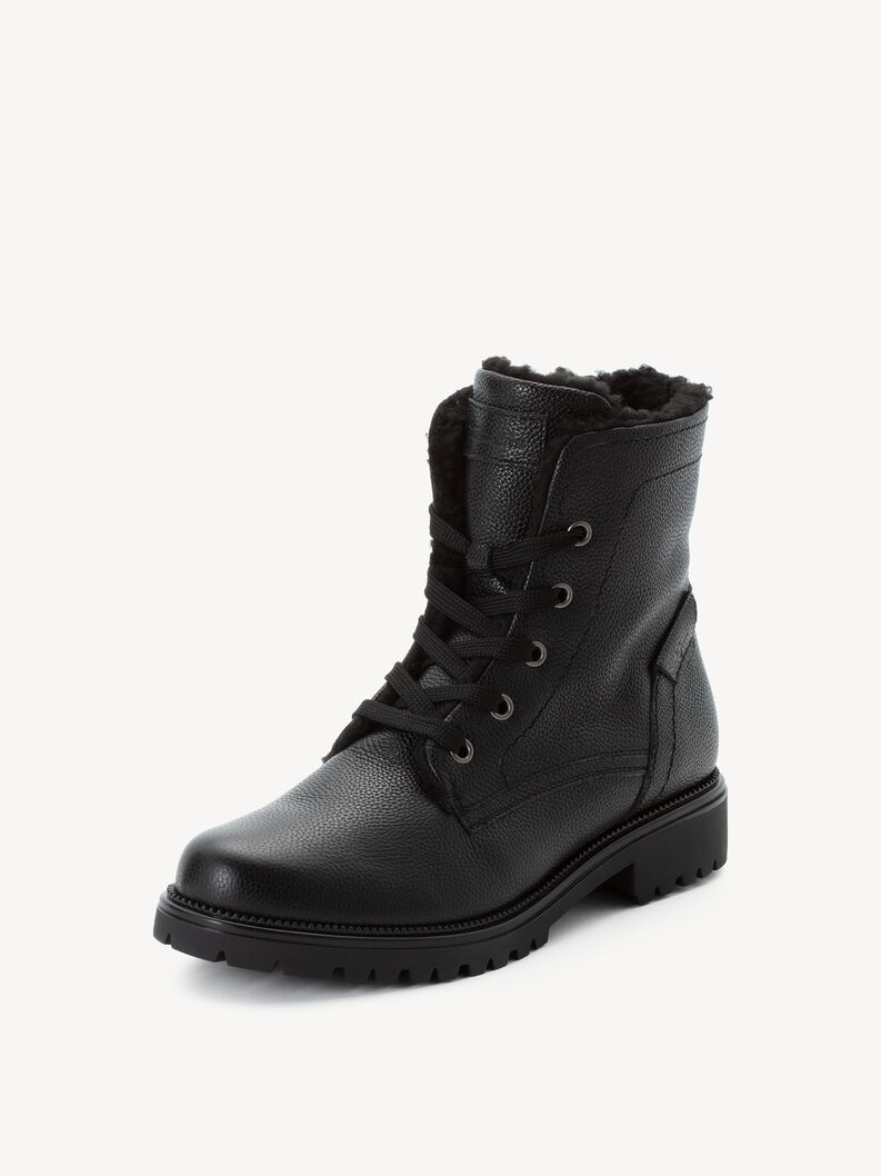 Bottine en cuir - noir doublure chaude, BLACK UNI, hi-res