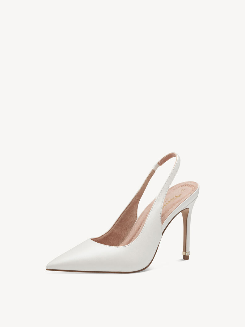 Lederslingpumps - weiß, WHITE PEARL, hi-res