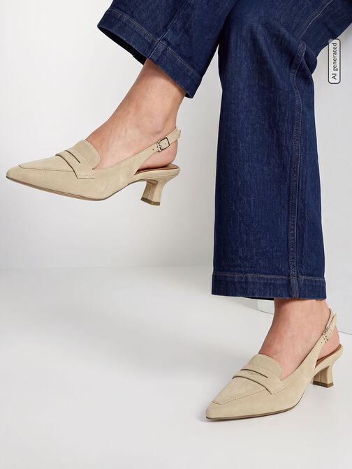 sling pumps, beige, hi-res
