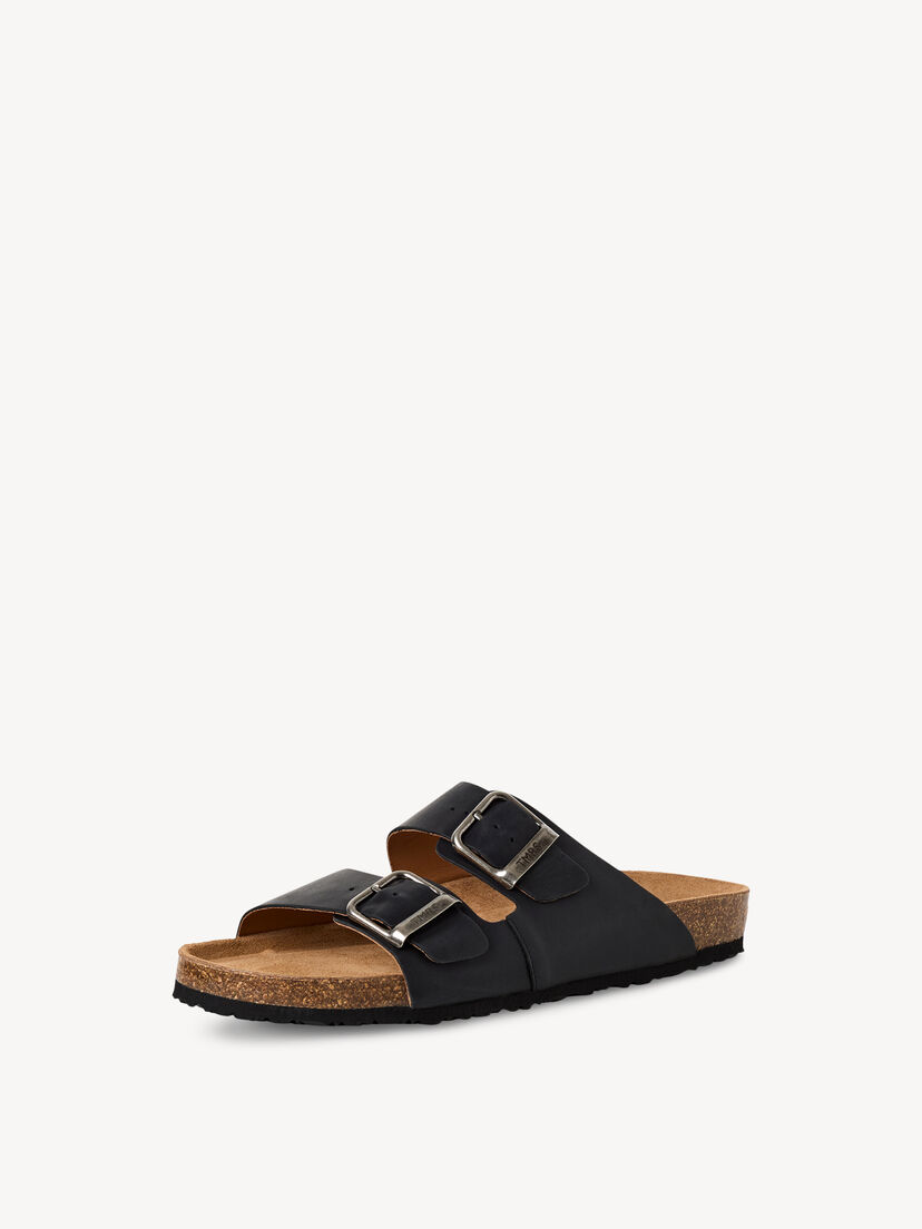 Leren Slipper - zwart, BLACK PULL-UP, hi-res