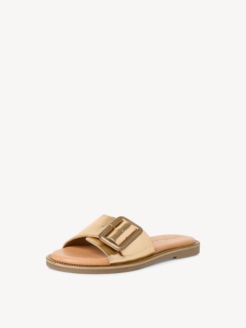 Leren Slipper - goud, LIGHT GOLD, hi-res