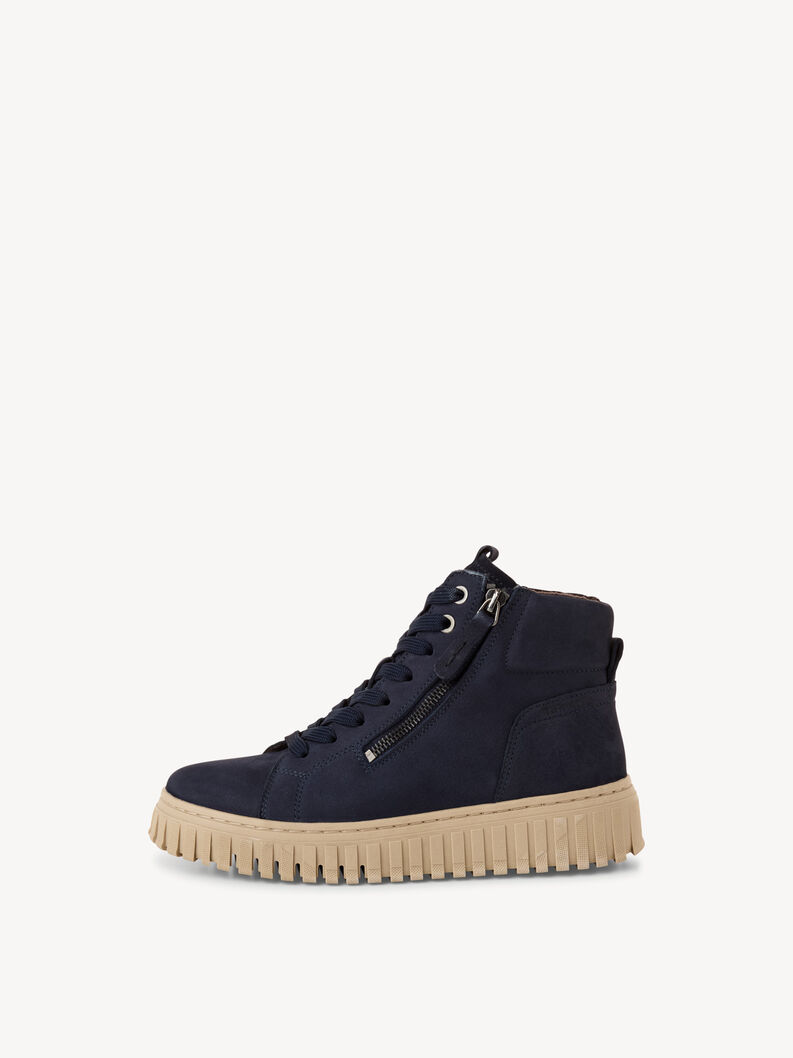 Bottine en cuir - bleu, NAVY, hi-res