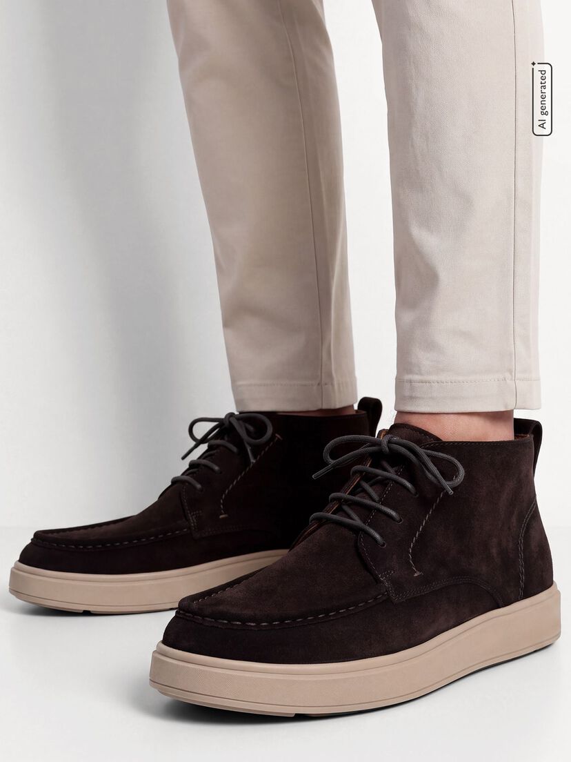 Leren Sneaker - bruin, 304, hi-res