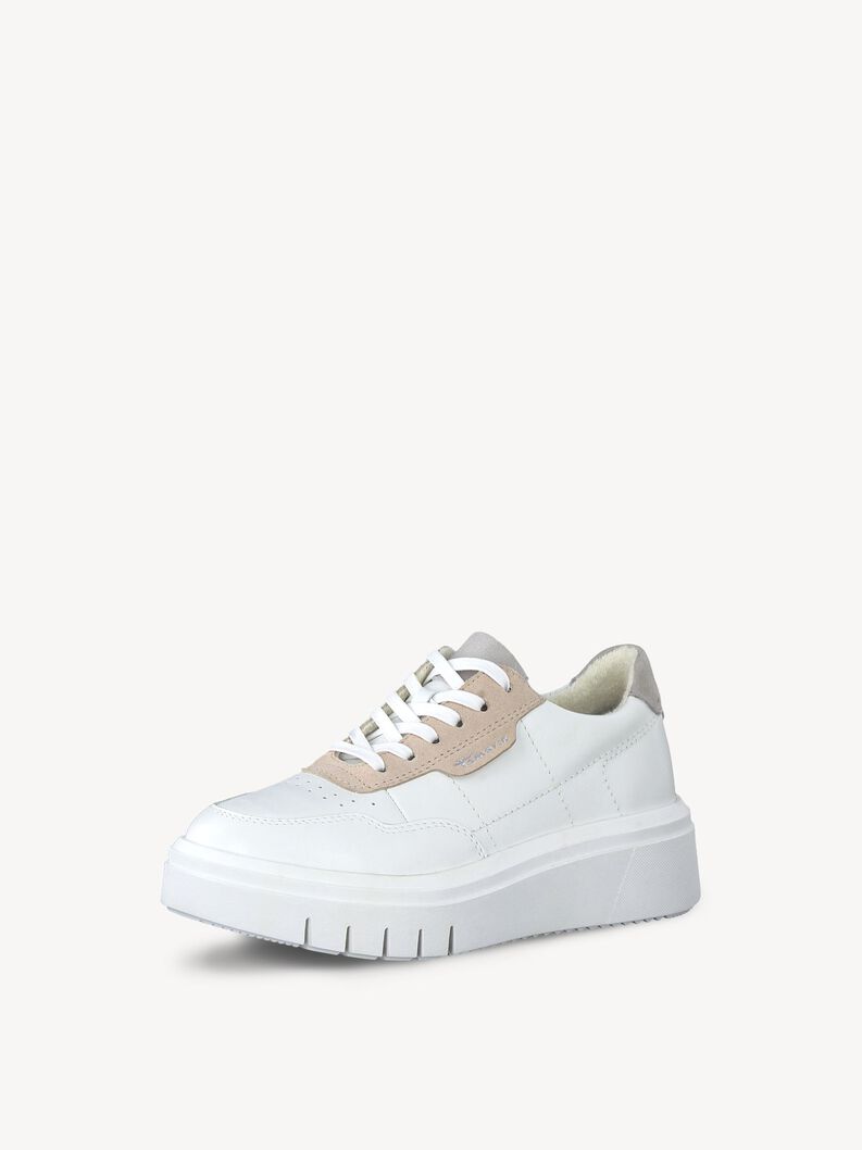 Leren Sneaker - wit, WHITE/ROSE, hi-res