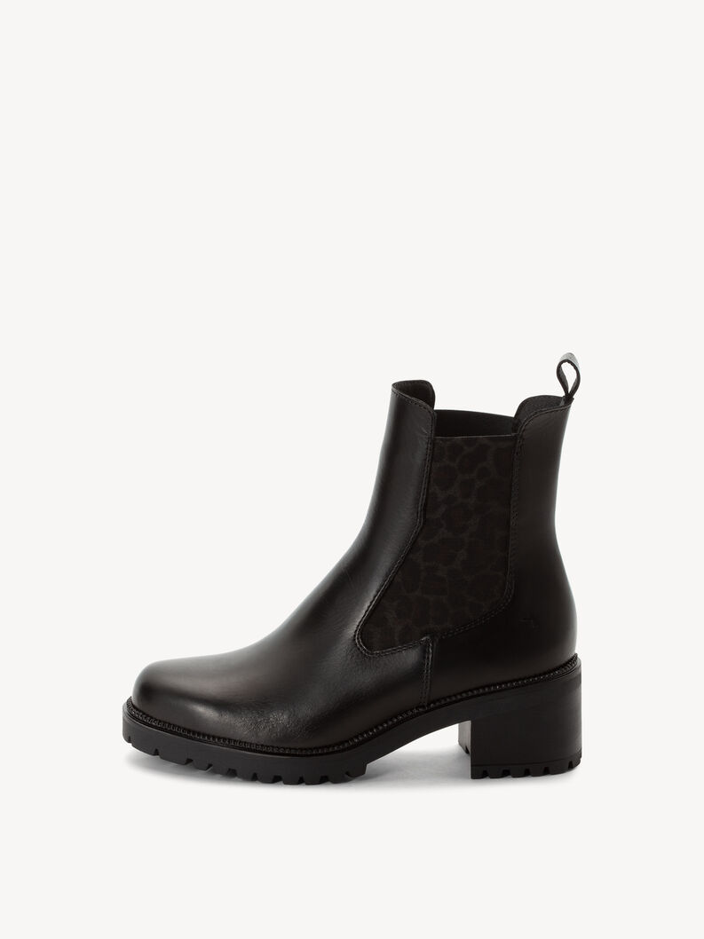 Leder Chelsea Boot - schwarz, BLACK/LEOPARD, hi-res