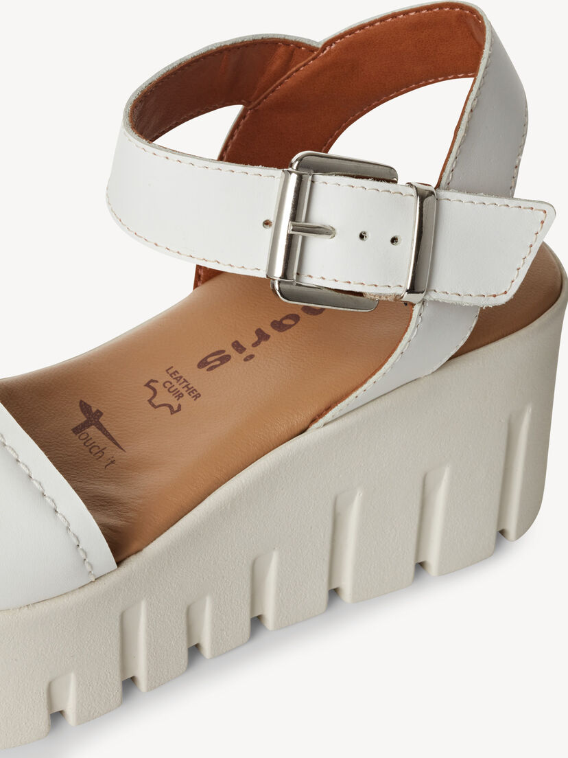 Leren Sandaaltje - wit, WHITE LEATHER, hi-res